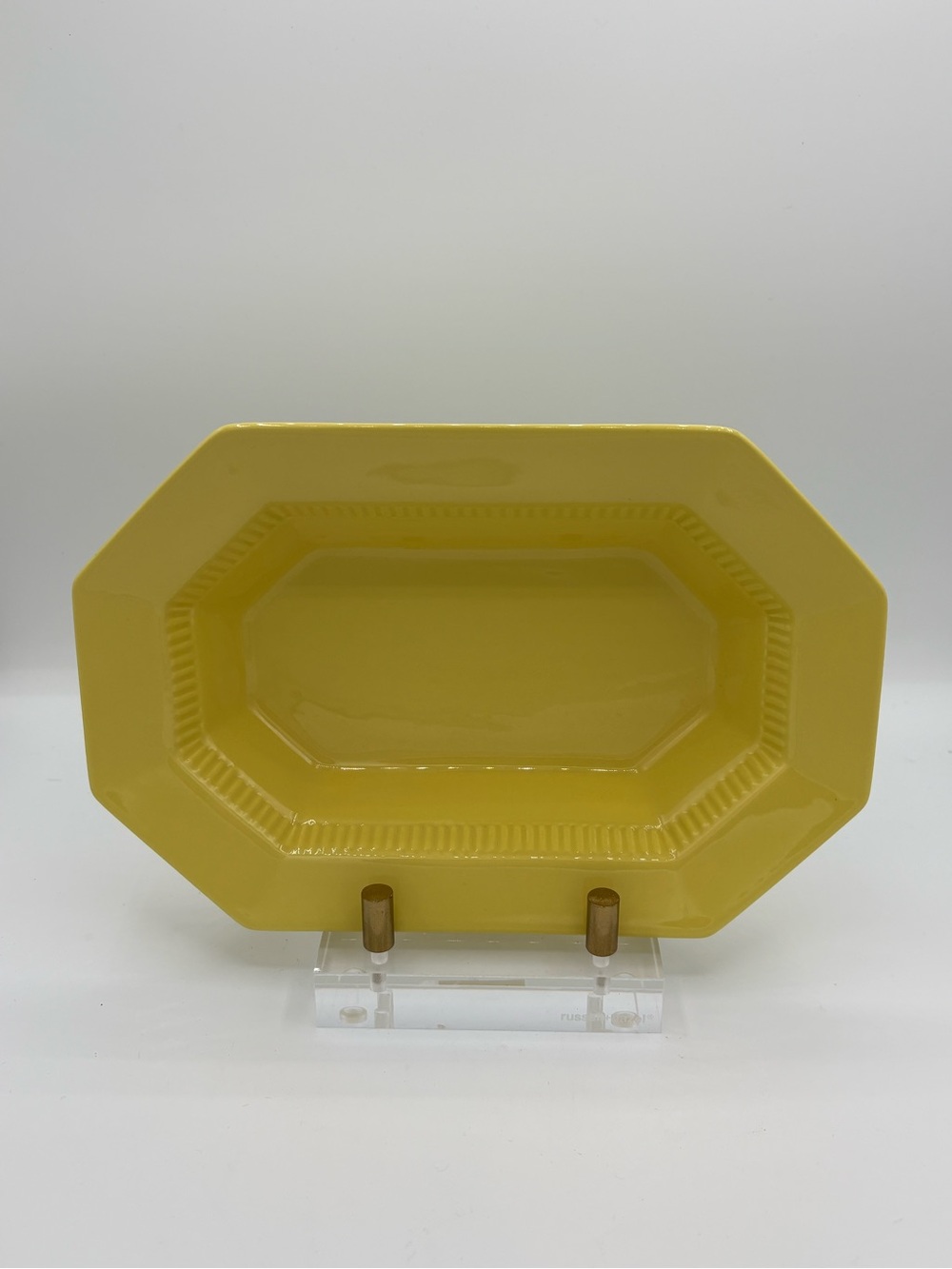 Vintage Independence Ironstone Yellow Graduated Serving Dishes Set of 2